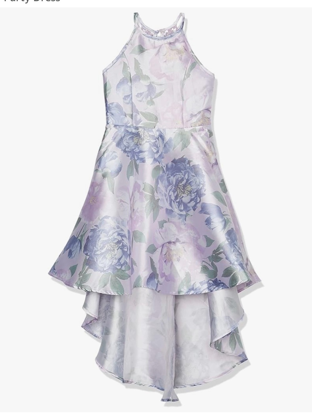 Speechless Lilac and Lavender Floral High-Low Halter Dress